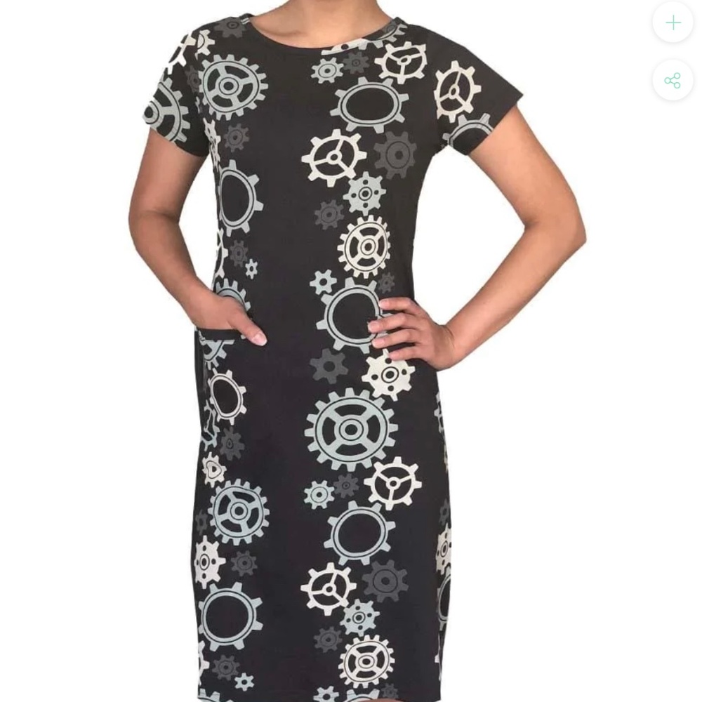 Mechanical Gears Train Stripes Dorothy Dress